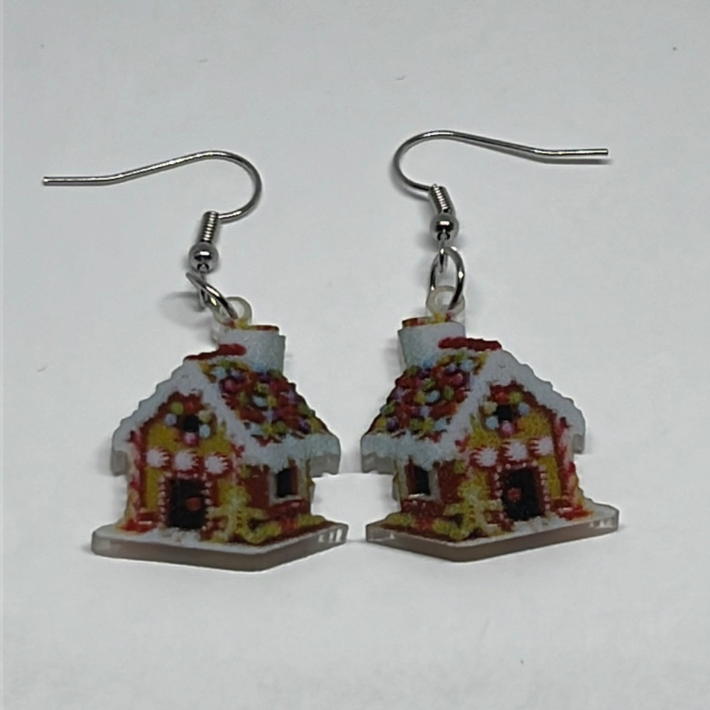Earrings‎ Ginger Bread House Xmas Christmas